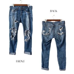 Rag & Bone Boyfriend Jeans - Distressed and Low Rise